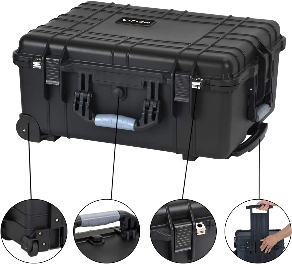 Waterproof Rolling Camera Case with Foam Insert L48519