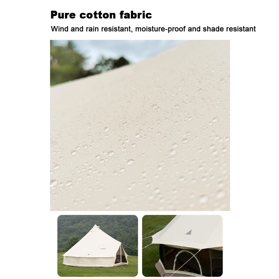 Canvas Bell Tent with Stove Jack, 4 Season Waterproof Tent V101