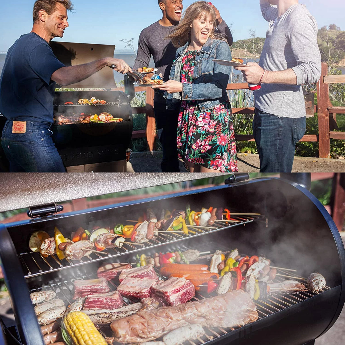 573 sq. in. Grill & Smoker M217