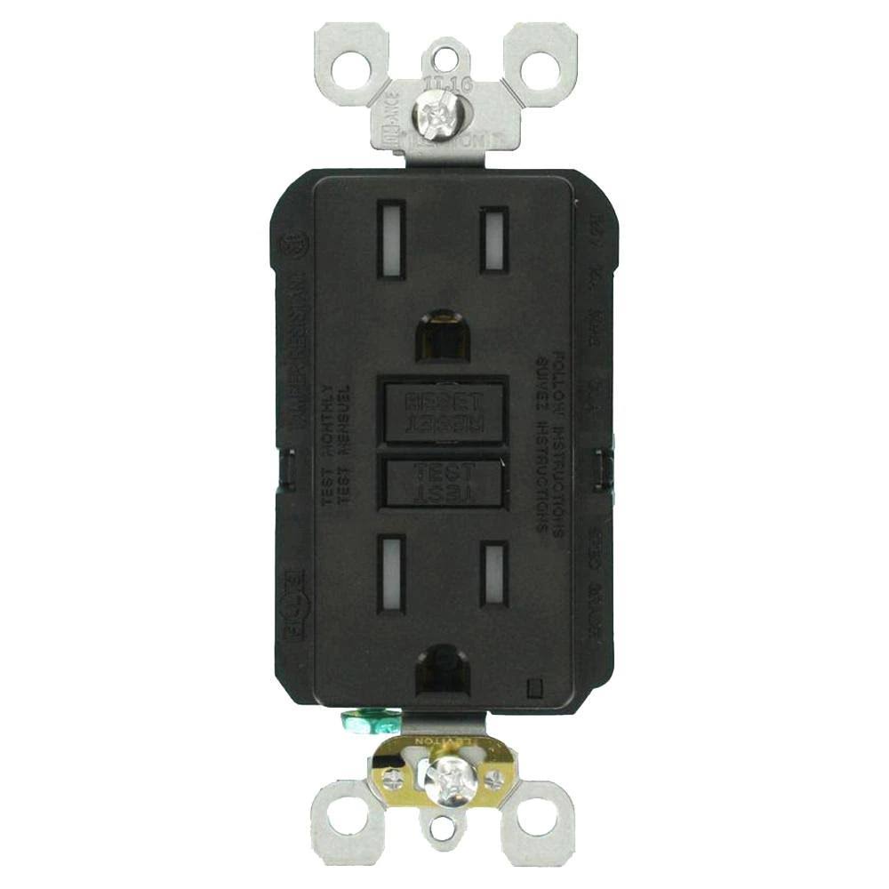 15 Amp 125-Volt Tamper Resistant GFCI Outlet, Black (6-Pack) R9995