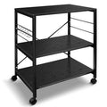 Black Kitchen Island with Solid Wood Prep Z76981