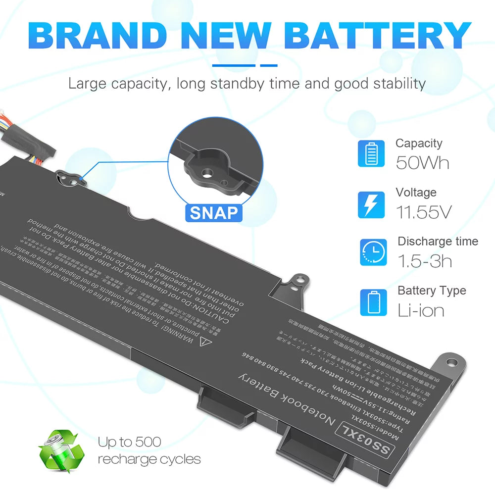 Battery for Hp EliteBook 735 740 745 830 836 840 A554588