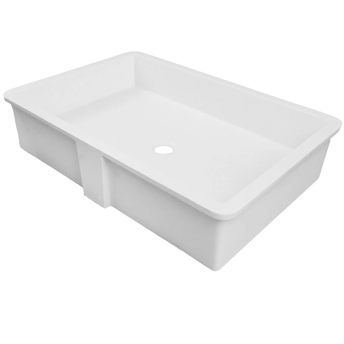 White Solid Surface Rectangular Undermount Lavatory U442