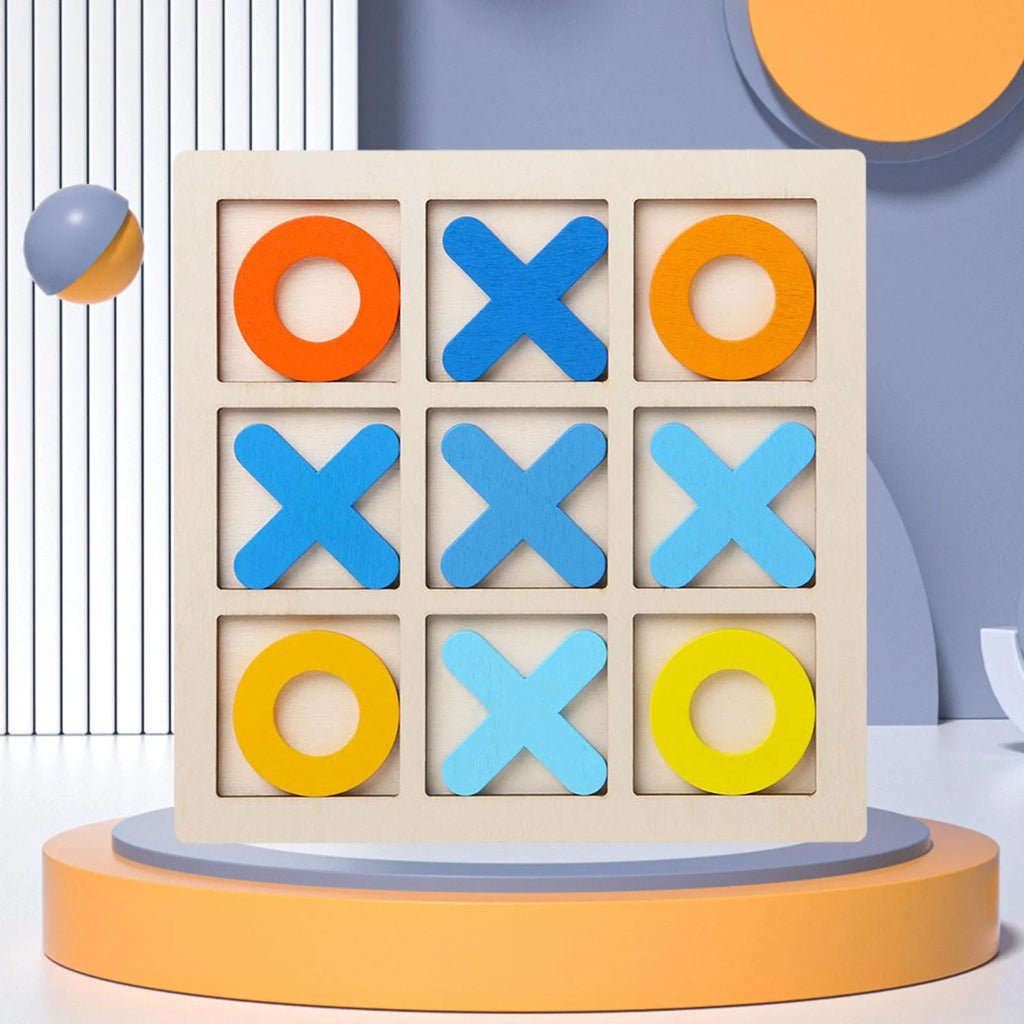 Tic Tac Toe Board Puzzle Game Educational Toys XO Table Toy yellow Y81180