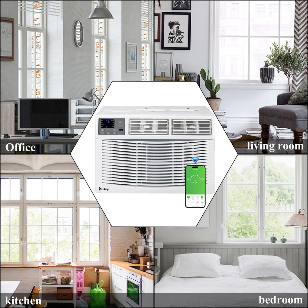10,000 BTU 115V Window-Mounted Compact Air Conditioner with Remote Control, White H502