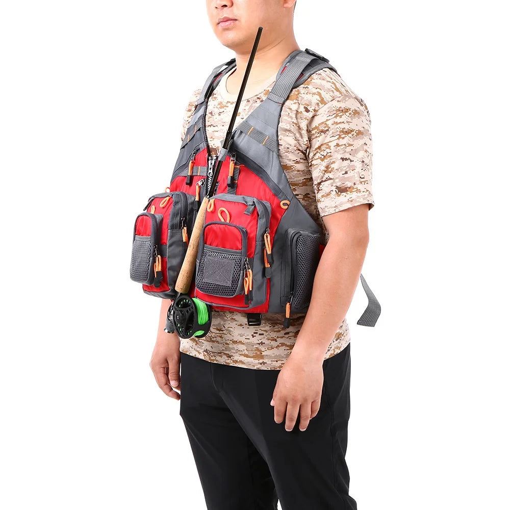 209lb Breathable Padded Polyester Mesh Fishing Life Vest V292054