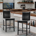 Black PU Leather Bar Stools, Set of 2 V988070