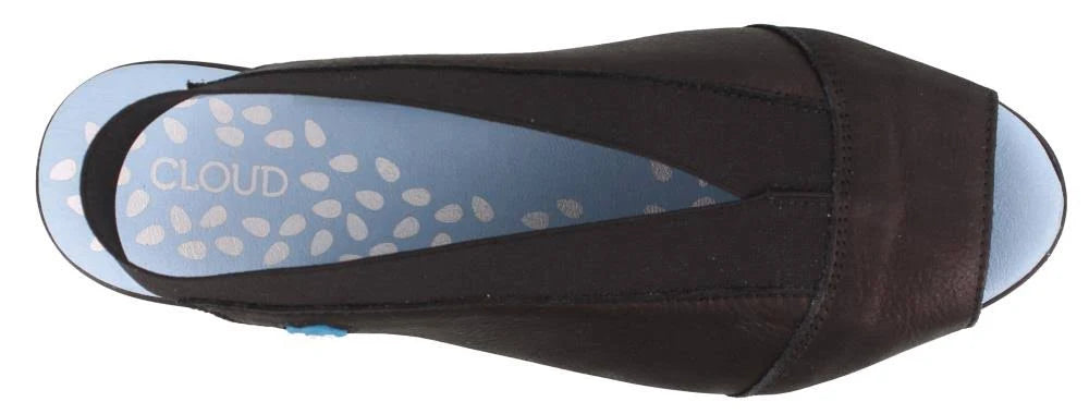 Black Leather Flat K21030