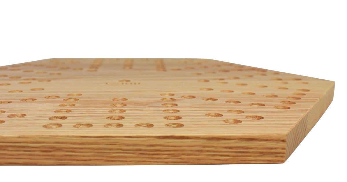 Solid Oak 16 inch Wooden Marbles Board Game B628675