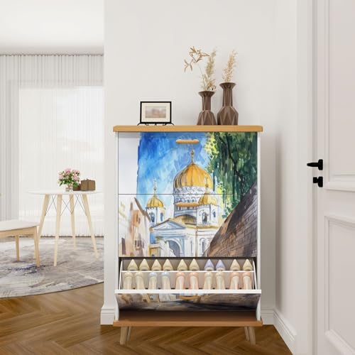 3 Drawer Shoe Cabinet Wood Y5757