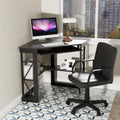 Black Corner Computer Desk & Chair Set Q9556