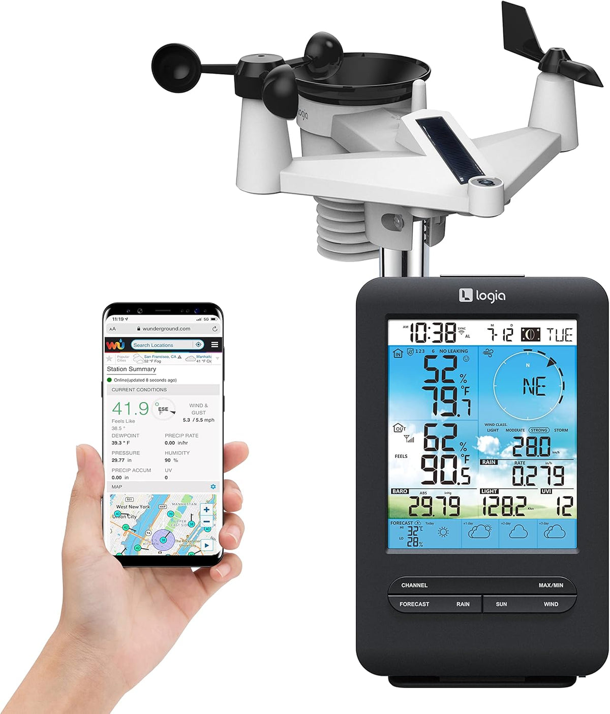 7-in-1 Wireless Weather Station with Color Display H87770