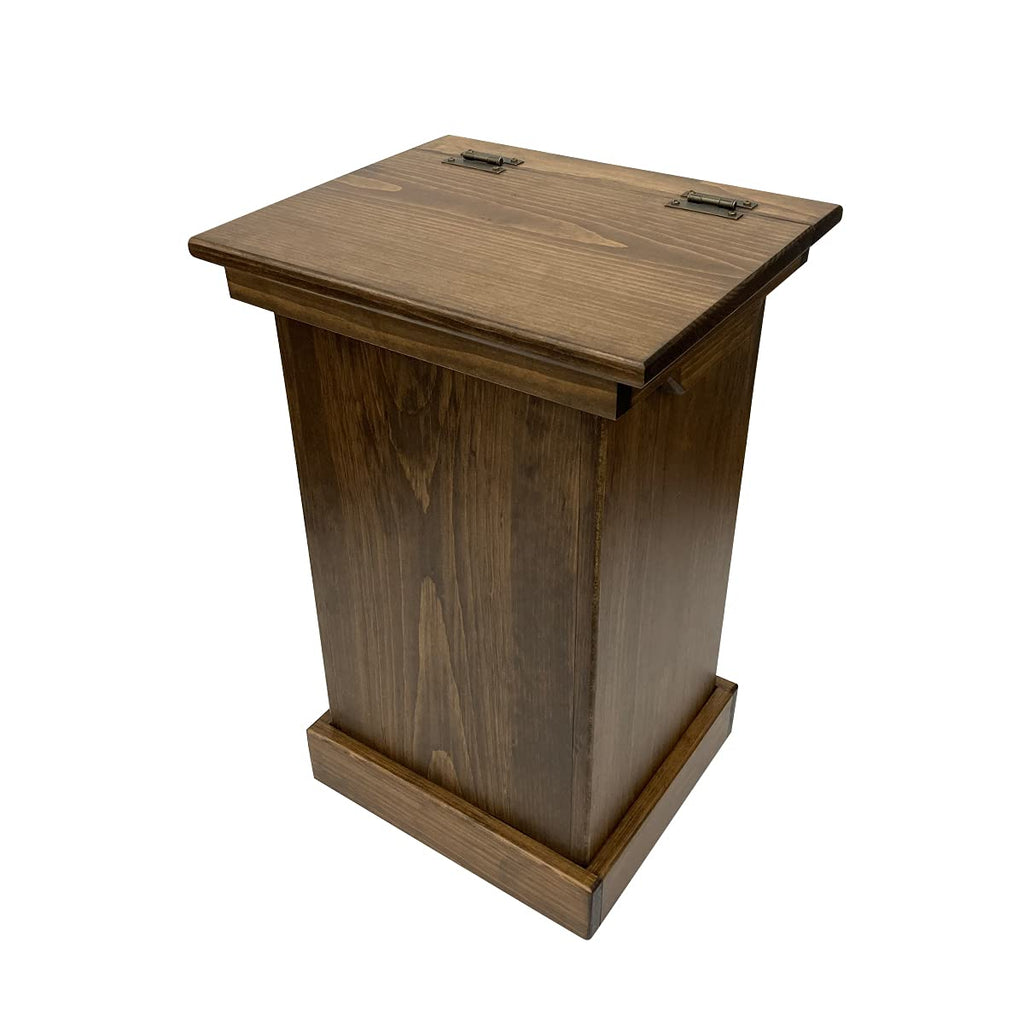 Black Wood Lift Top Trash Can Cabinet F333