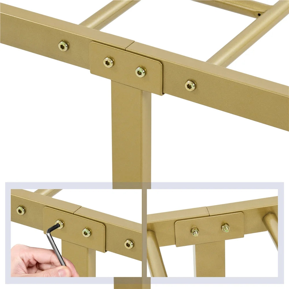 White Twin Metal Bed Frame with Headboard & Footboard O66954