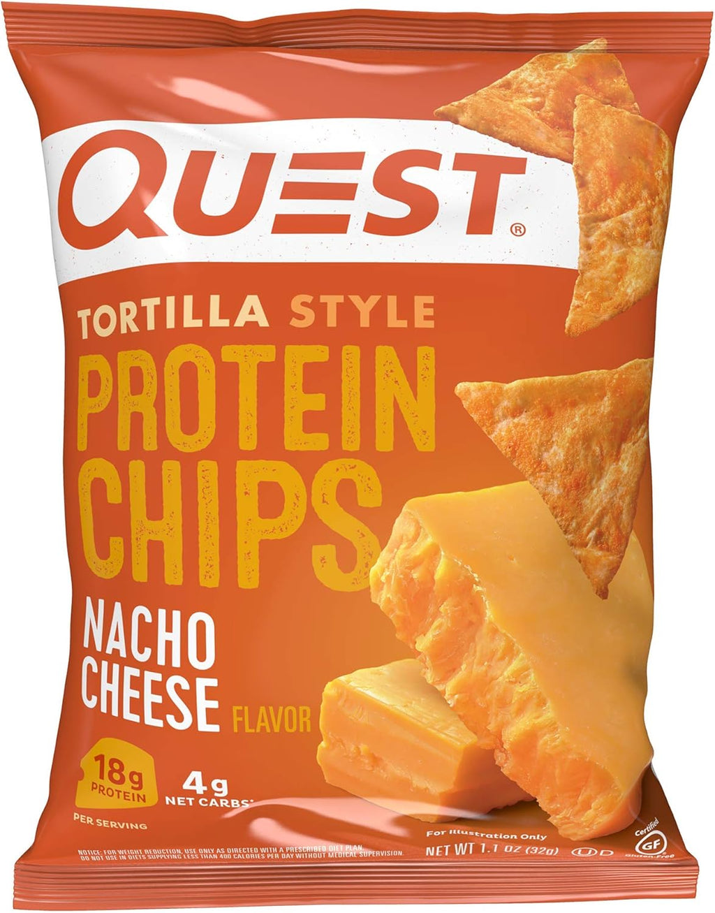 Chocolate Chip Protein Cookie 12 Count & Tortilla Style Protein Chips Nacho Cheese 1.1 Ounce Pack of 12 Y21990