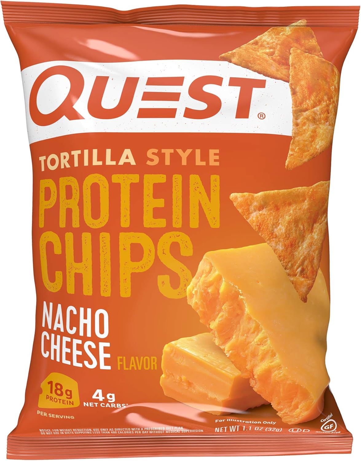 Chocolate Chip Protein Cookie 12 Count & Tortilla Style Protein Chips Nacho Cheese 1.1 Ounce Pack of 12 Y21990