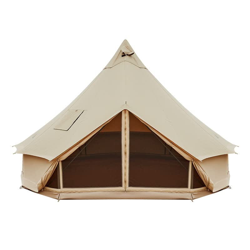 Canvas Bell Tent with Stove Jack, 4 Season Waterproof Tent V101
