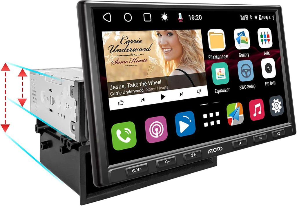 Single-Din Car Stereo with Wireless CarPlay & Android Auto L66452