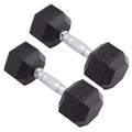 Rubber Encased Hex Dumbbell Set of Two 20 Pounds T1659