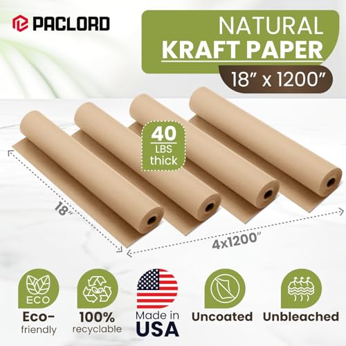 12" x 1200" Natural Kraft Paper Roll O143581