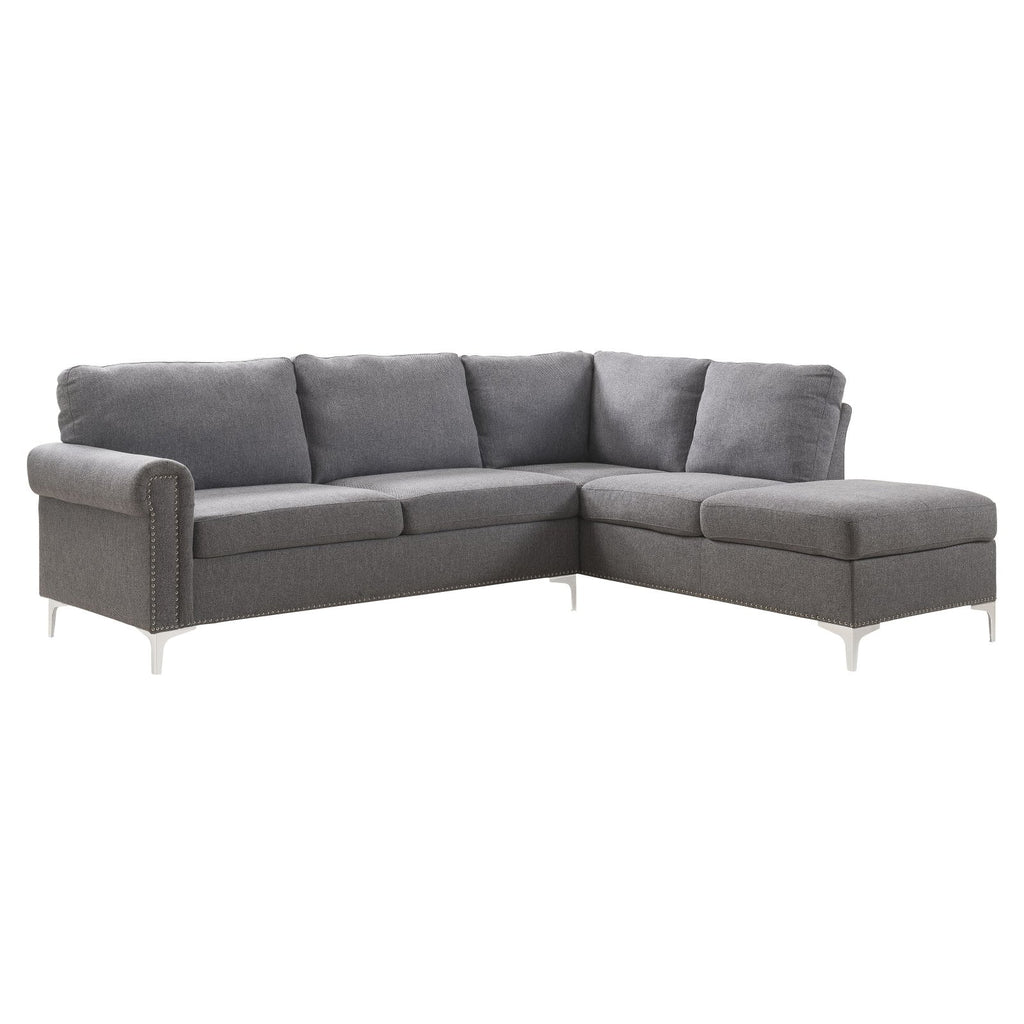 Gray Fabric Sectional Sofa E9505