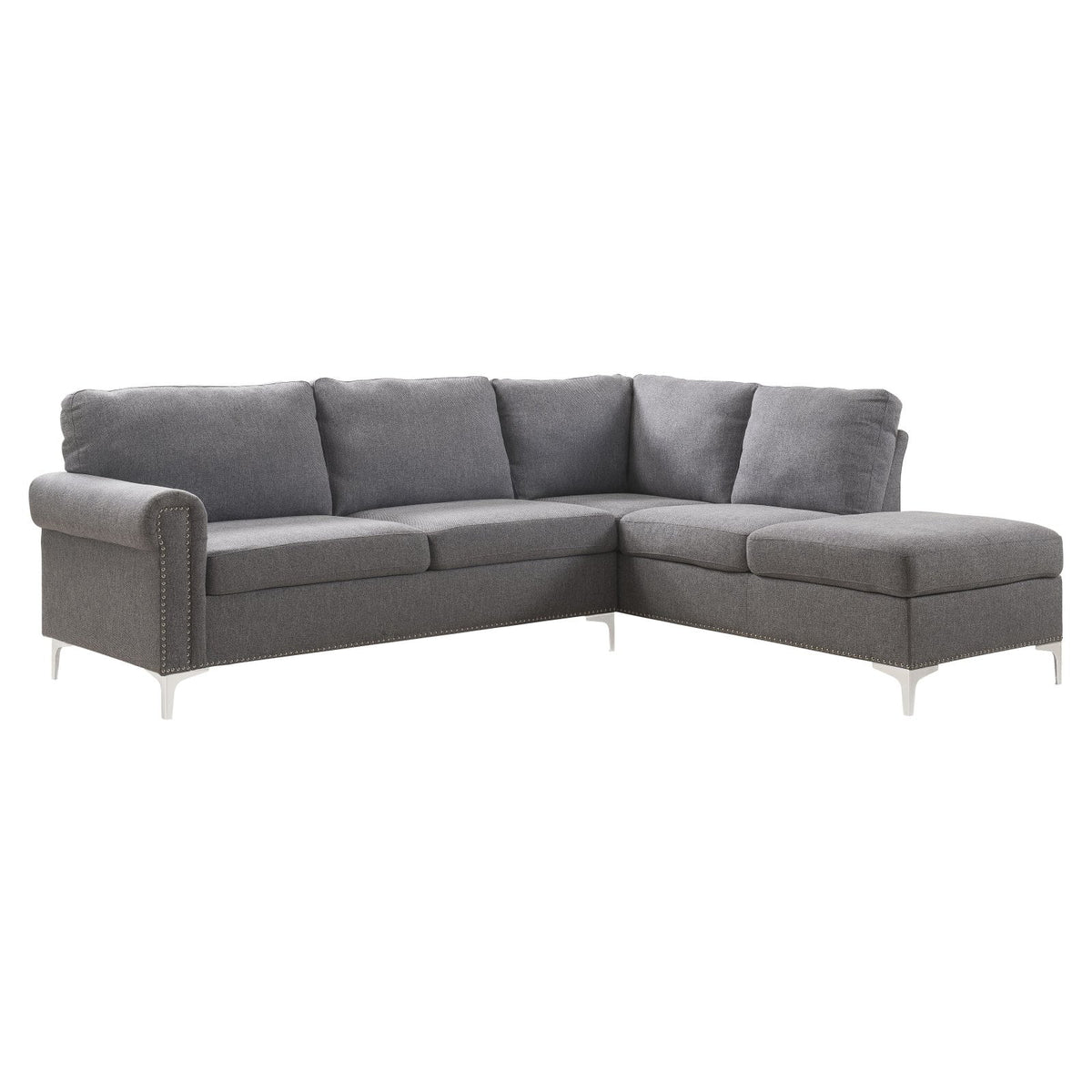 Gray Fabric Sectional Sofa E9505