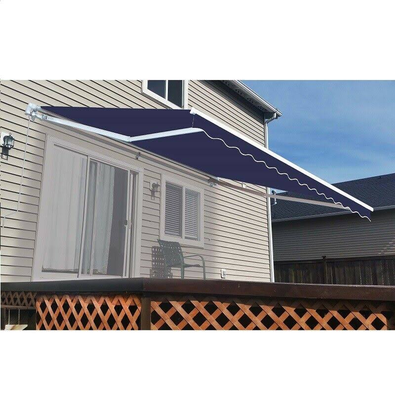 Blue Retractable Patio Awning 12 x 10 ft K150594