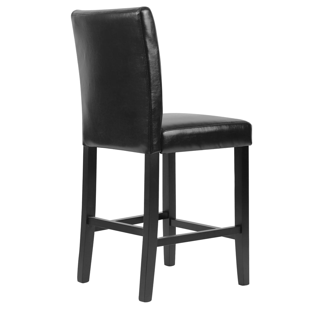Black PU Leather Bar Stools, Set of 2 V988070