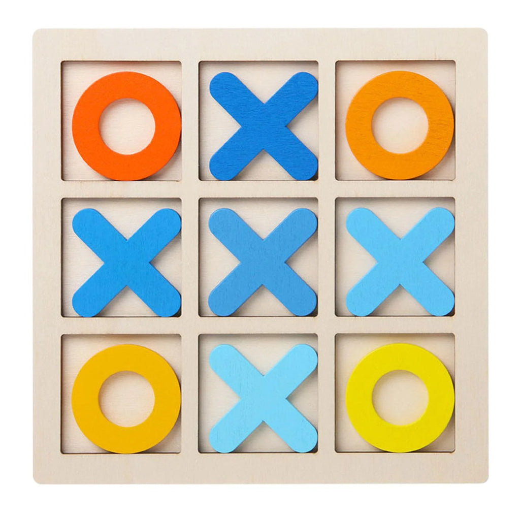Tic Tac Toe Board Puzzle Game Educational Toys XO Table Toy yellow Y81180