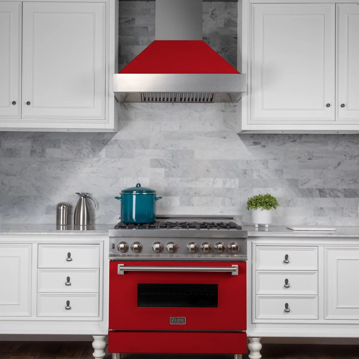 36 in. Dual Fuel Range with Red Gloss Door Q15421