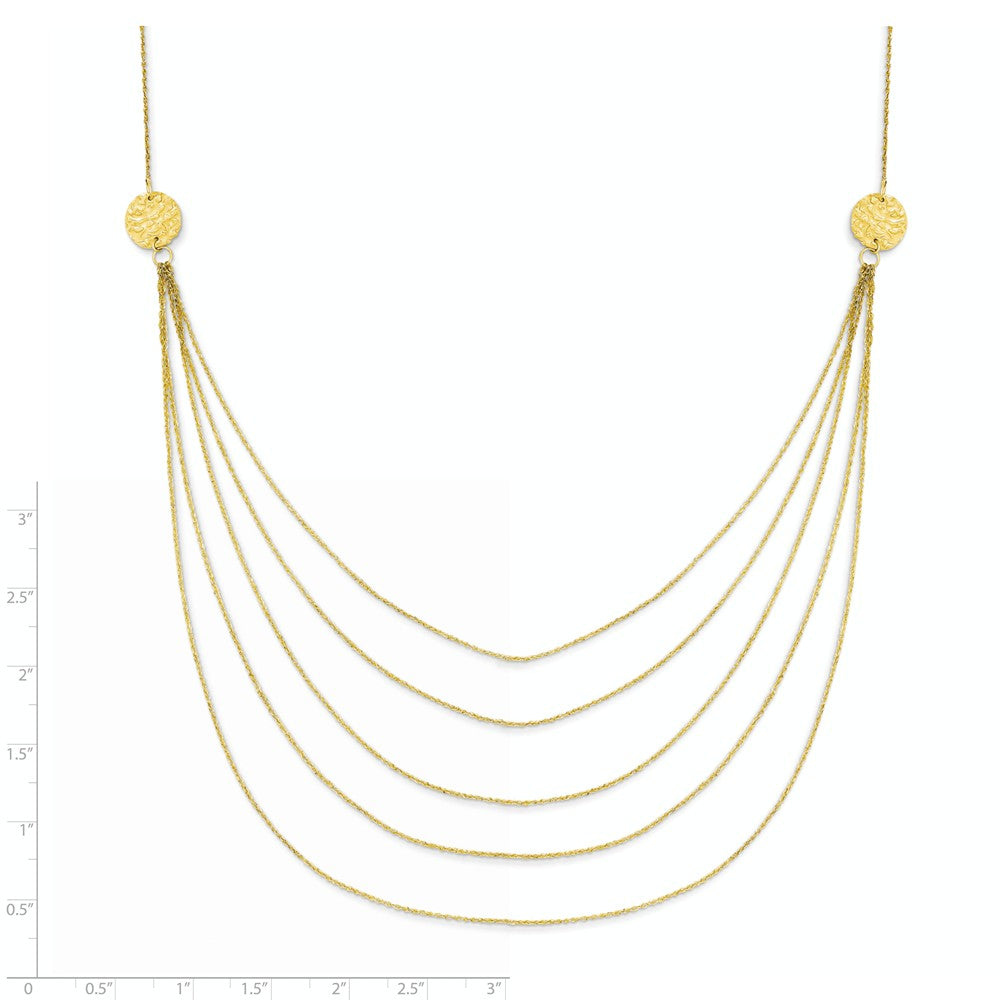 14 Karat Yellow Gold Five Strand Necklace F676881
