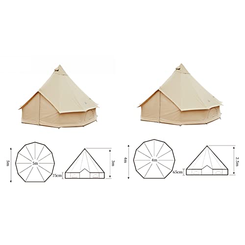 Canvas Bell Tent with Stove Jack, 4 Season Waterproof Tent V101
