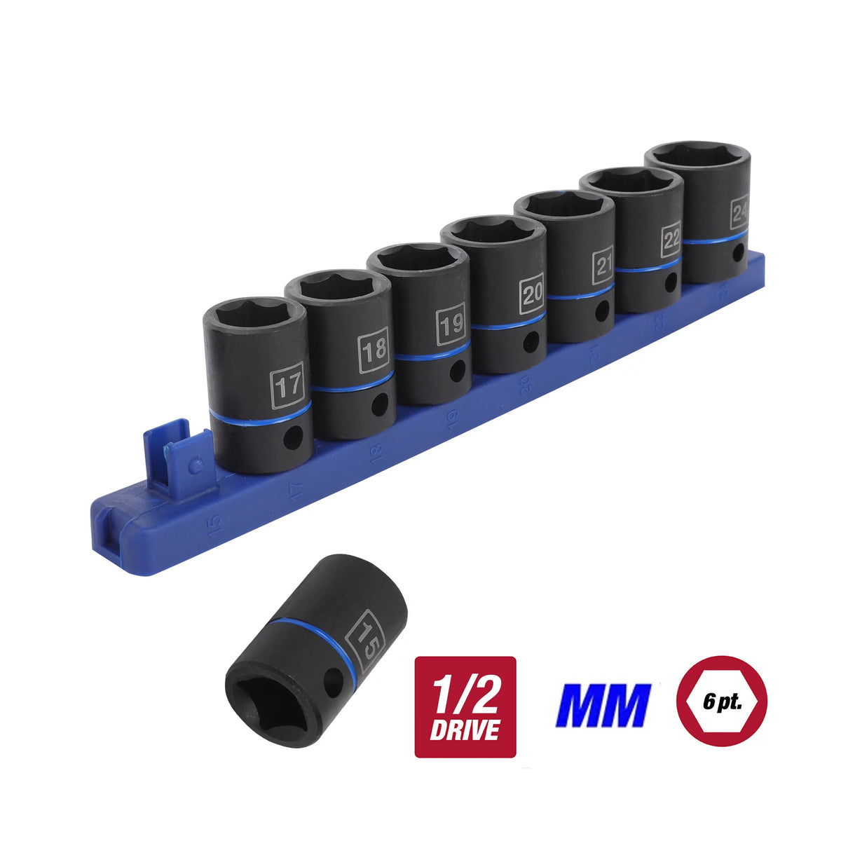 1/2 inch 9-Piece Impact Socket Set J4983