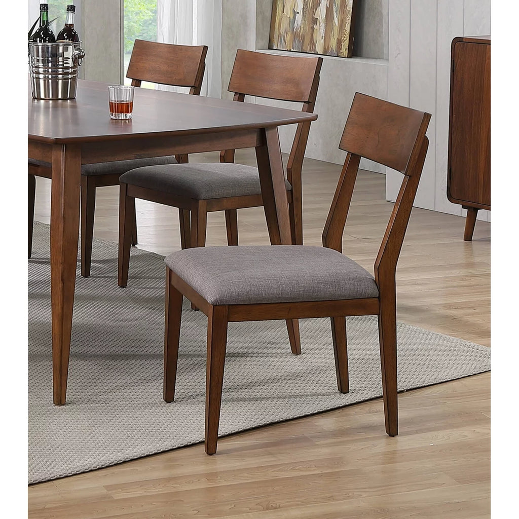 Mid Century Danish Walnut Upholstered Side Chair Set Of 2 I464