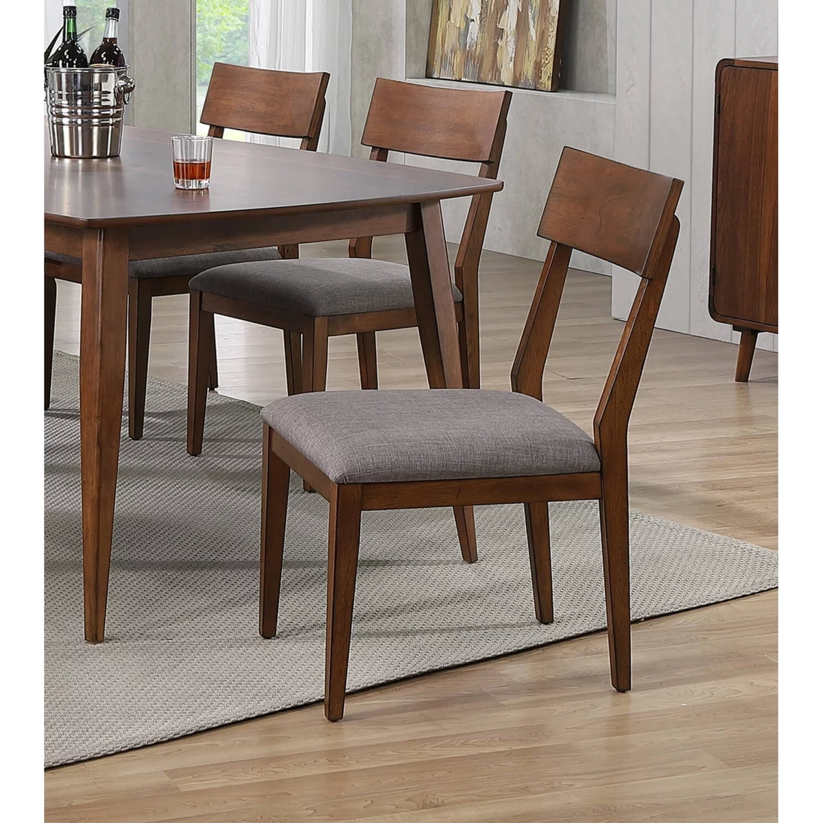 Mid Century Danish Walnut Upholstered Side Chair Set Of 2 I464