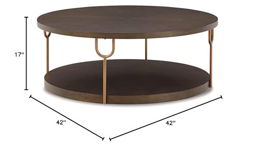 Metallic & Goldtone Finish Round Coffee Table D47320
