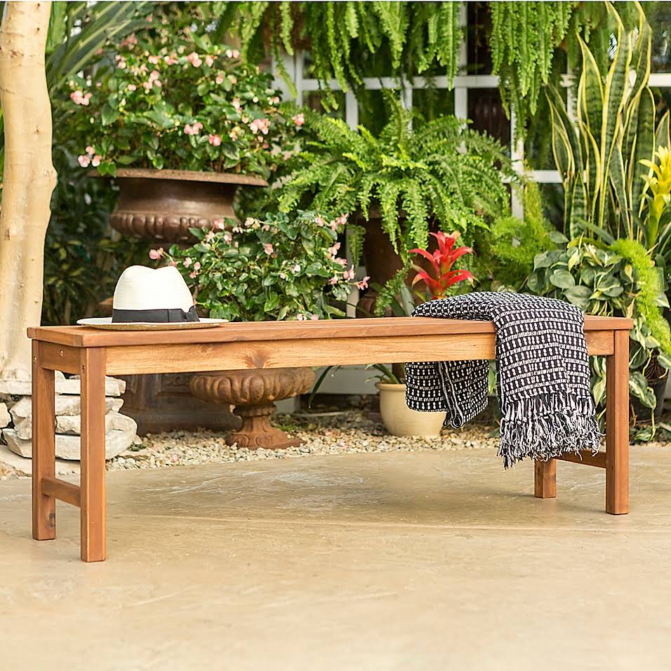 Acacia Wood Patio Bench in Brown O334187