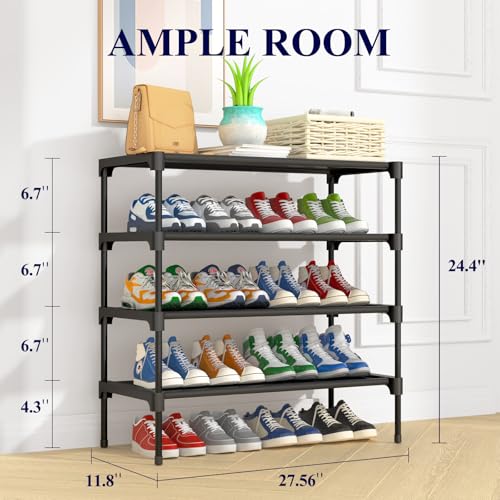 Black Non-Woven Shoe Rack E792