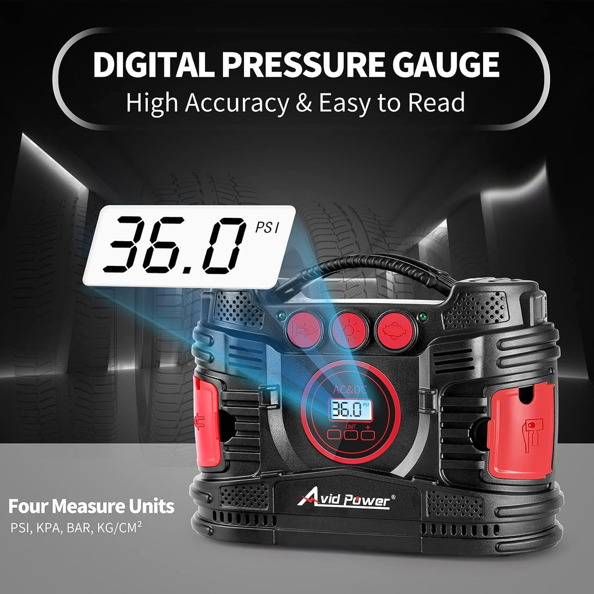 Portable Tire Inflator Air Compressor with Digital Pressure Gauge Q665083