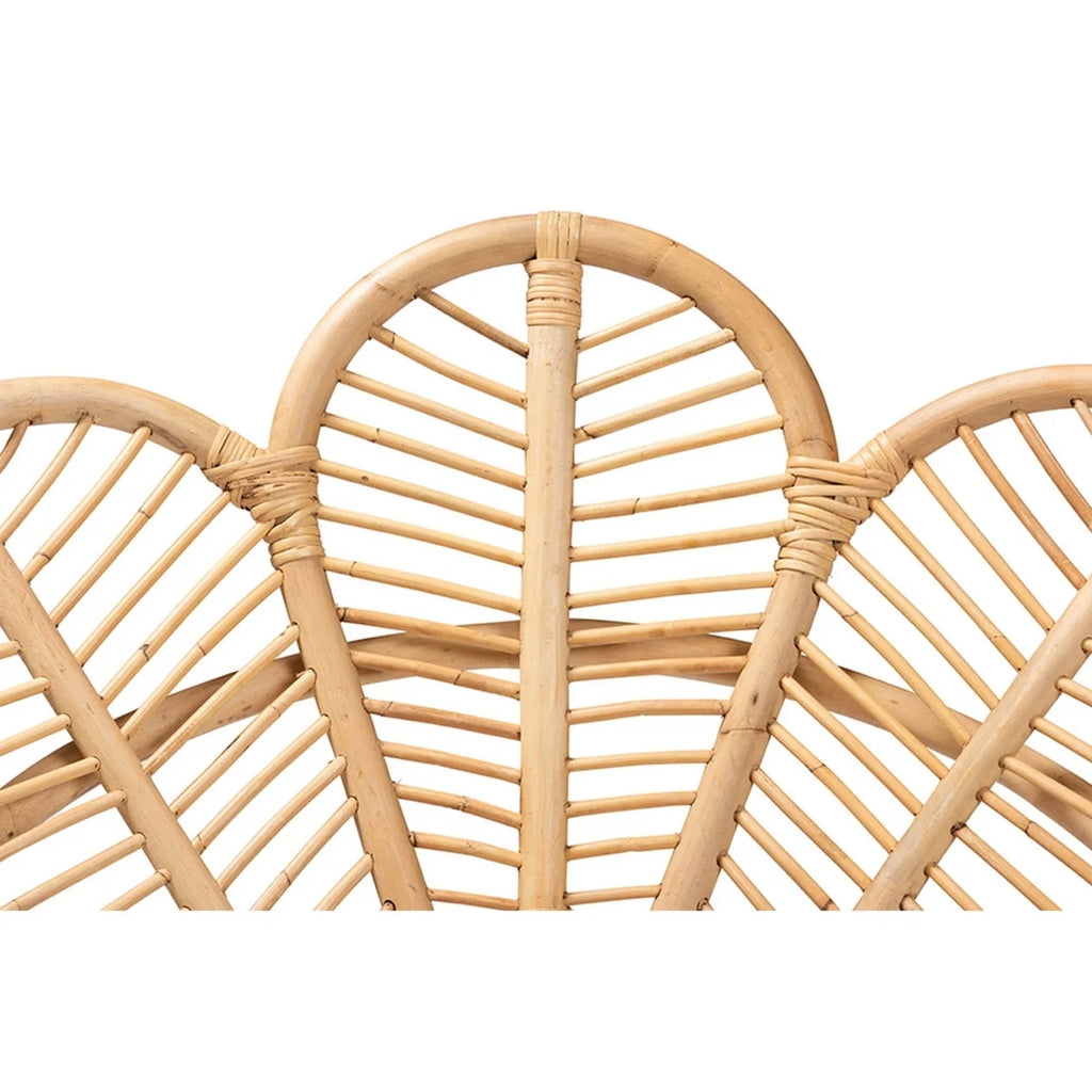 Natural Brown Rattan and Black Metal Accent Chair N6790