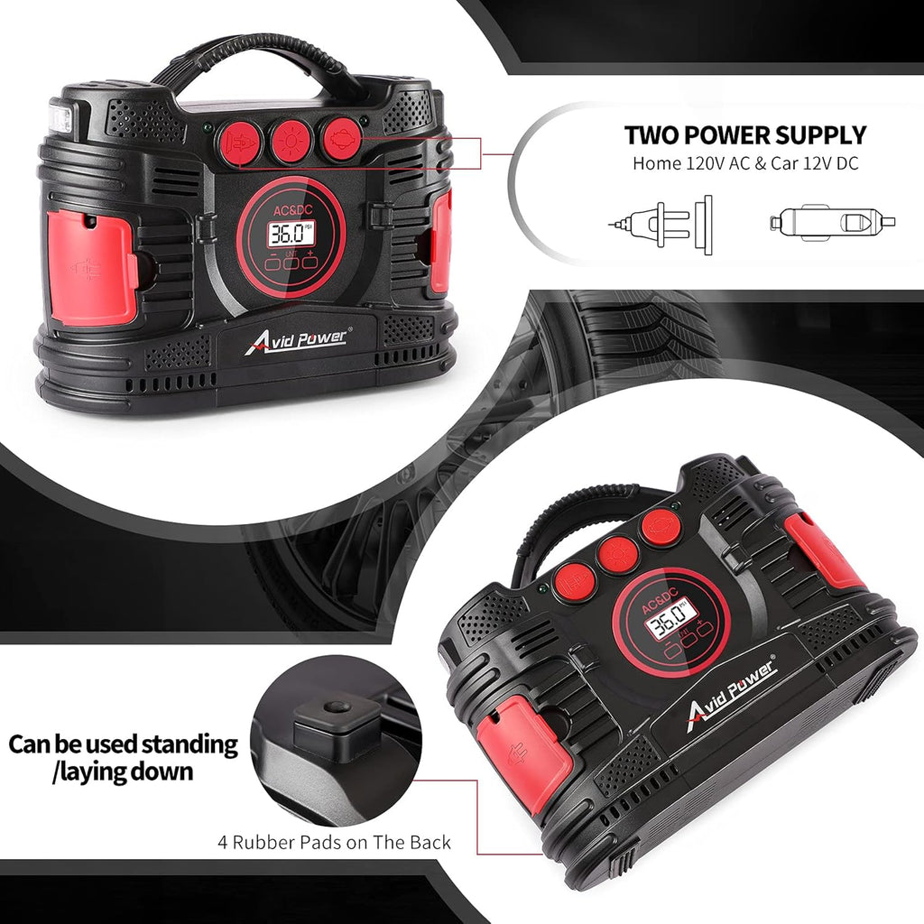 Portable Tire Inflator Air Compressor with Digital Pressure Gauge Q665083