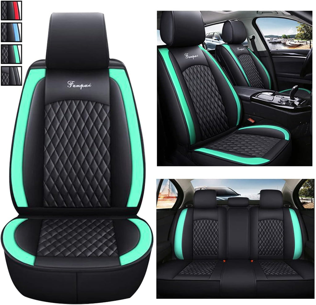 Black Blue Waterproof PU Leather Car Seat Cover Protector Pad L625