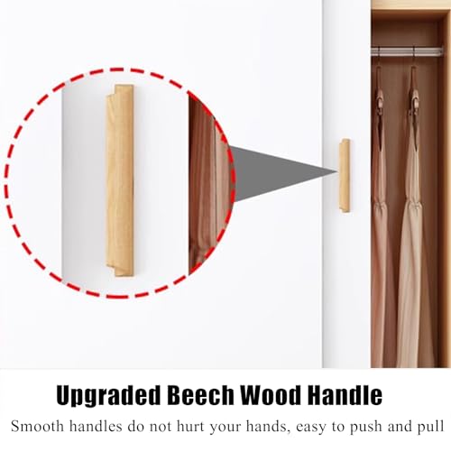 Walnut Freestanding Double Sliding Door Wardrobe with Shelves and Clothing Rods K6614