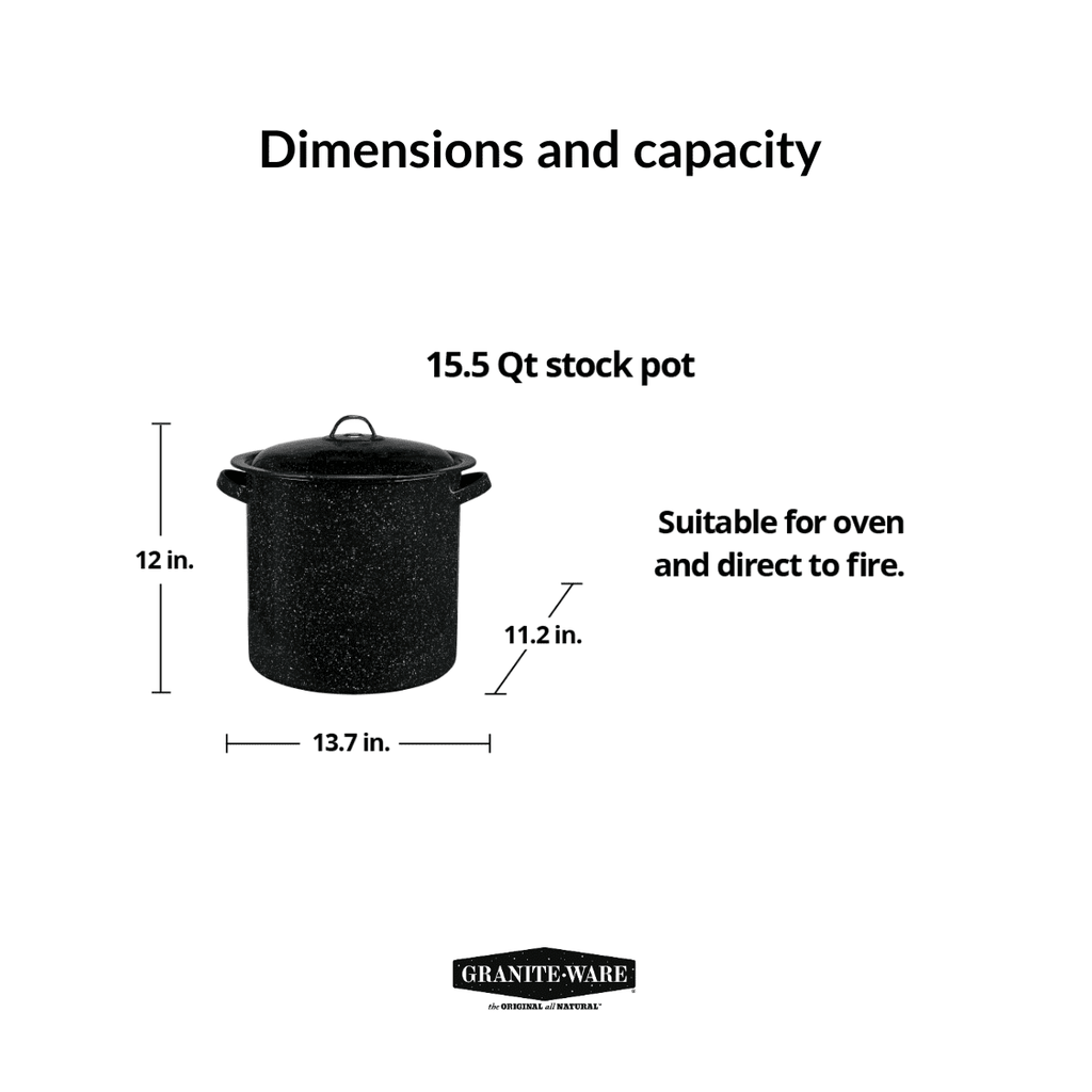 15.5 Qt Enamelware Stock Pot with Lid R648339