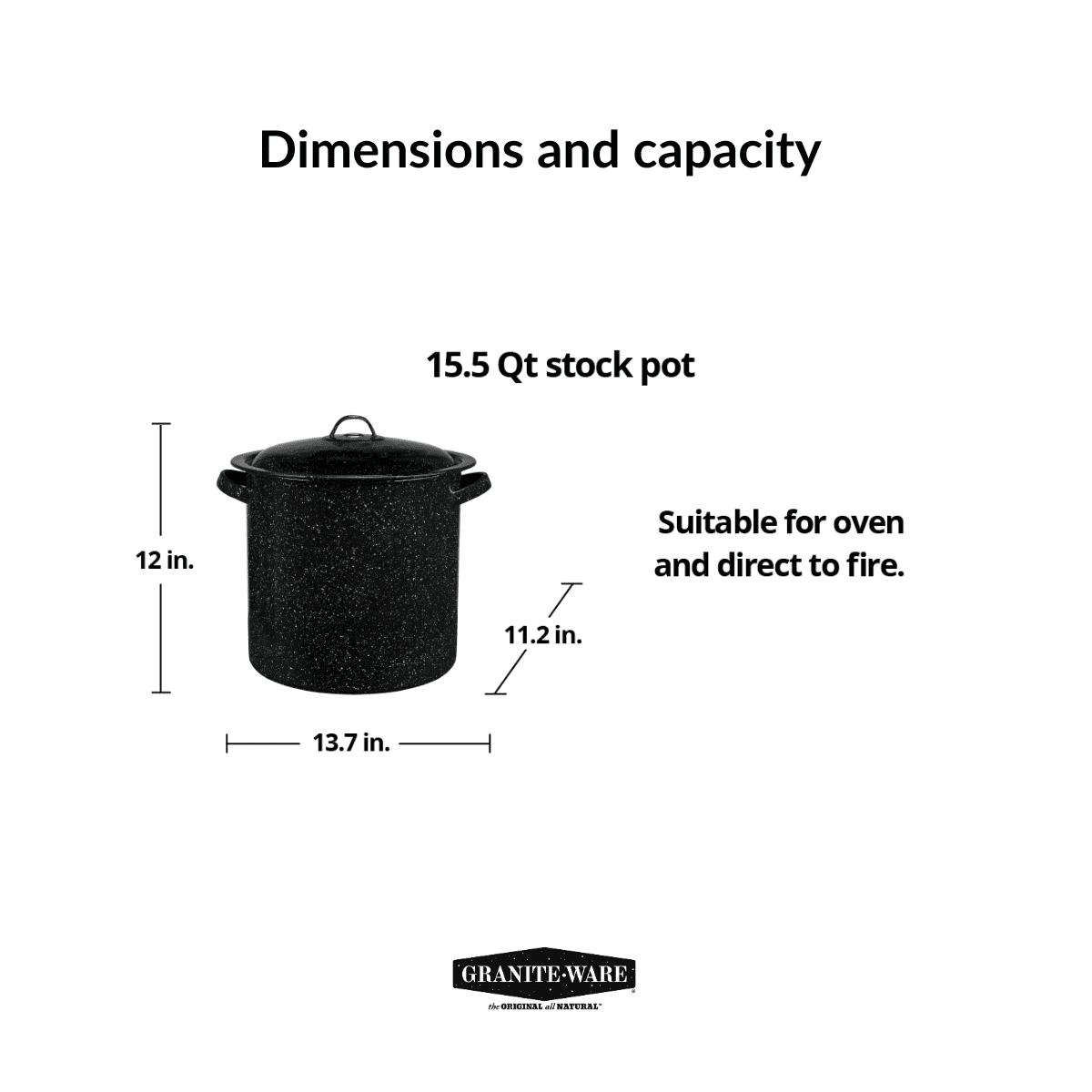 15.5 Qt Enamelware Stock Pot with Lid R648339