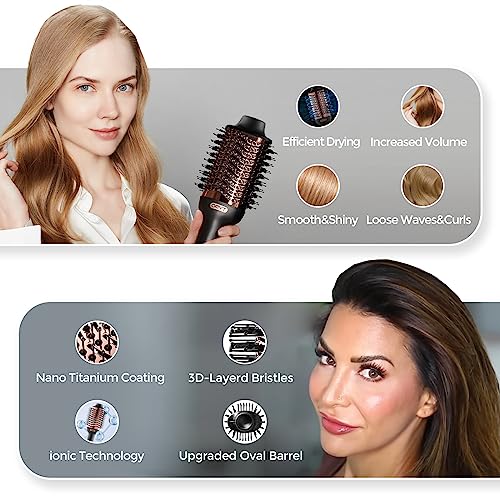 4 in 1 Ionic Hair Dryer Brush with Oval Titanium Barrel R93332