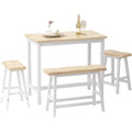 Rubber Wood 4-Person Bar Dining Table Set F8621