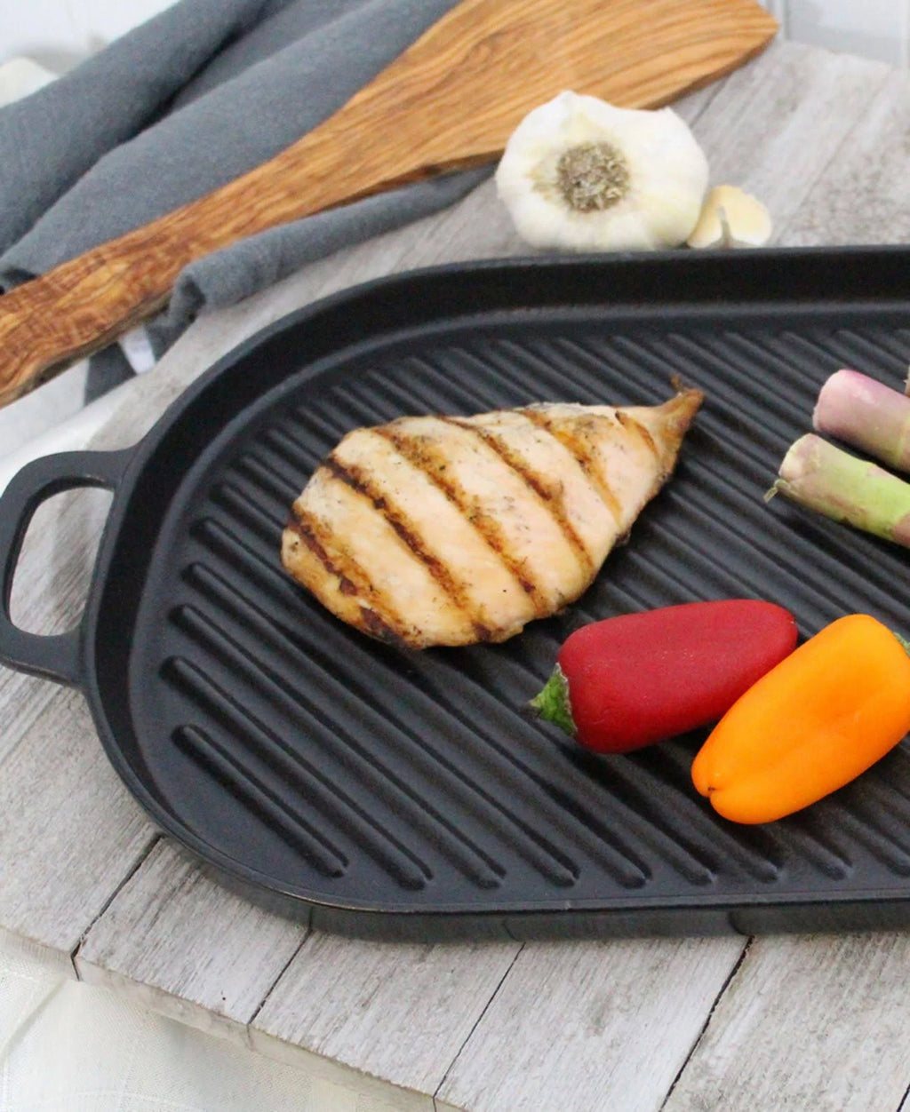 Black Oval Cast Iron Grill Pan F185