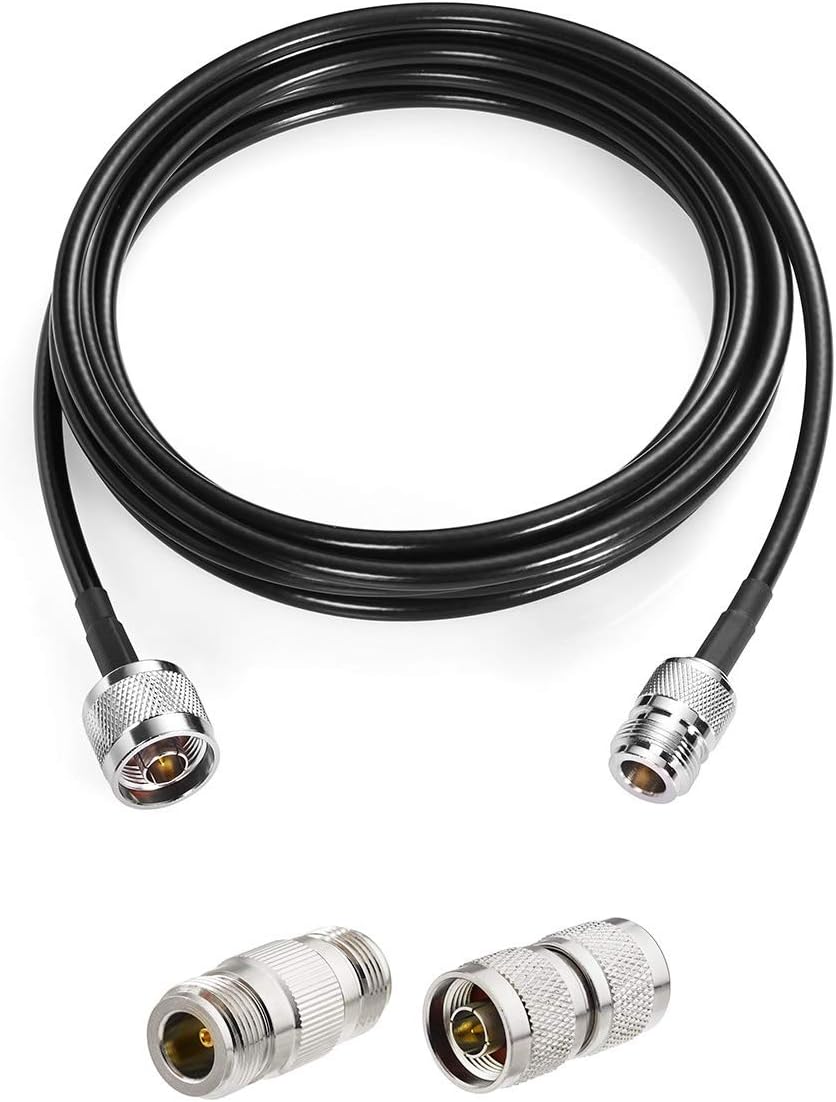 N Male to N Female RF Coaxial Cable 16.4ft with 2pcs Type N Male/Female Adapter Kit H4980