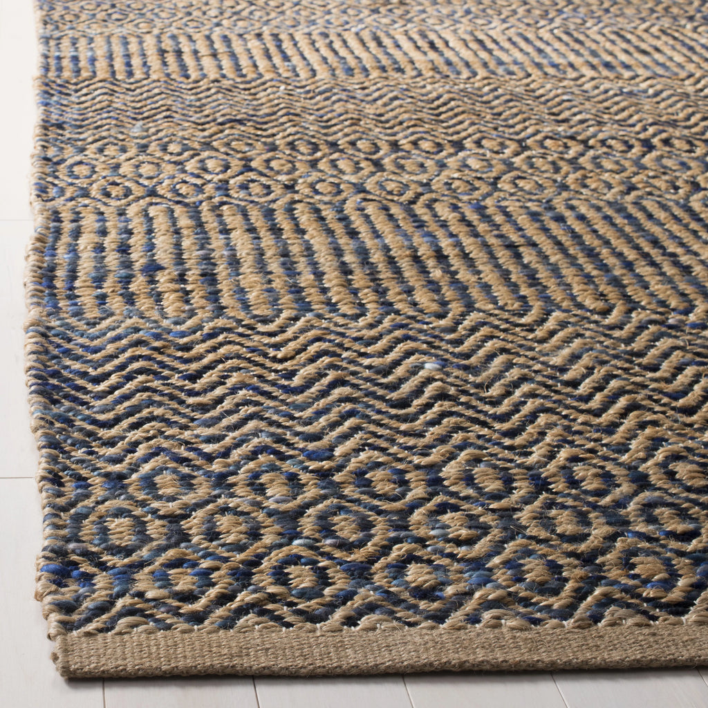 Navy Natural Abstract Geometric Area Rug O94851